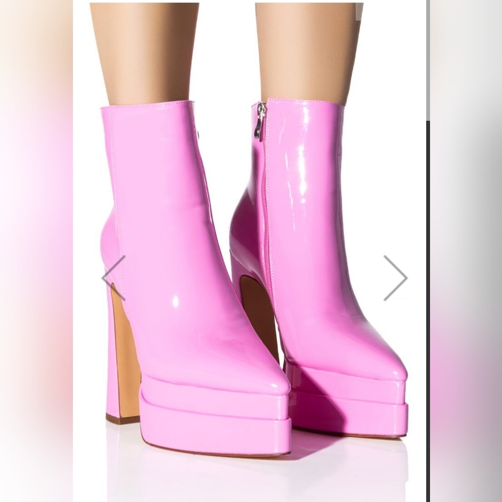 New Pink Chunky Boots